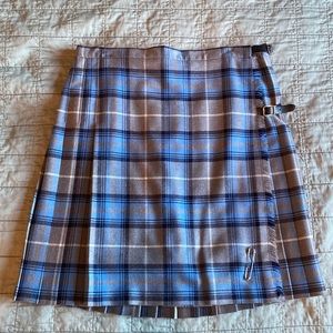 Wool mini-kilt. Pleated skirt.